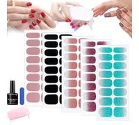 Geeli Nails, Geeli House Nails, Geeli Nails Kit, Adesivi Per Smalto Autoadesivi Con 1 Lima Per Unghie Adesivi Per Nail Art Completi, Set Di Gel Per Unghie (5PCS-C)
