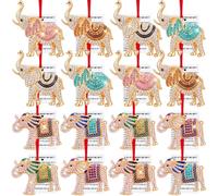 Geelin 12 pezzi dell'amicizia elefante ornamenti con carte storia