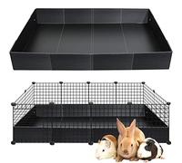 Geelin Rivestimento per gabbia in plastica ondulata, 2 x 4 pannelli, per porcellini d'India, ricci, conigli, applicato con gabbie C & C, nero