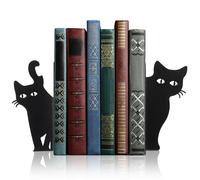 Geelin Set di 2 fermalibri a forma di gatto, in metallo, per scaffali, librerie, casa, ufficio, scrivania, libreria, regalo decorativo per gli amanti dei gatti e gli appassionati di lettura (stile