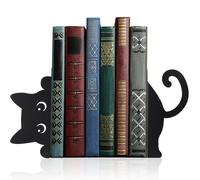 Geelin Set di 2 fermalibri in metallo a forma di gatto che fa capolino per scaffali, decorazione per libreria, casa, ufficio, scrivania, libreria, regalo per gli amanti dei gatti e gli appassionati di