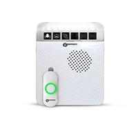 Geemarc Amplicall 100 - Ricevitore di un sistema di allarme per non udenti con allarme potente e flash luminoso, funziona come rilevatore di suono e amplificatore di suoneria e campanello