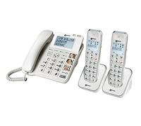 Geemarc Amplidect 295 Combi Duo - Telefono Fisso Amplificato e Relativi Portatili Aggiuntivi con Segreteria Telefonica, Squillo Forte e Tasti Grandi per Anziani - Ipoacusia Media o Bassa - Versione IT