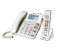 Geemarc Amplidect 295 Combi Photo - Telefono Fisso con Amplificatore e Ricevitore aggiuntivo con Grandi Tasti fotografici Personalizzabili per Anziani - Perdita dell'Udito da Bassa a Media - Versione