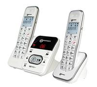Geemarc Amplidect 295 Duo - Telefono Cordless Amplificato e Microtelefono Aggiuntivo con Segreteria Telefonica, Suoneria Potente e Tasti Grandi per Anziani - Ipoacusia da Bassa a Media - Versione IT