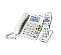 Geemarc Amplidect 595 Combi - Telefono a Filo Amplificato e Microtelefono Aggiuntivo con Segreteria Telefonica, Tasti Grandi e Funzione SOS per Anziani - Ipoacusia da Moderata a Grave - Versione IT