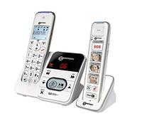 Geemarc Pack Mobility - Duo di Telefoni Cordless Amplificati con Segreteria Telefonica e Grandi Pulsanti Fotografici Personalizzabili per Anziani - Ipoacusia da Bassa a Media - Versione IT