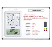 Geemarc Viso Memoday - Lavagna Cancellabile e Magnetizzabile con Orologio Analogico Integrato - Ideale per Le Case di Riposo e Le Case con Una Persona Anziana - Versione IT