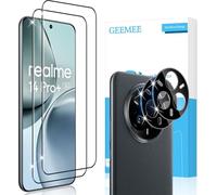 GEEMEE 2+2 Pezzi Pellicola Vetro Temperato per Realme 14 Pro Plus/14 Pro+, Pellicola Protettiva + Pellicola Fotocamera (Nero), Durezza 9H HD Anti Graffi Anti-Impronte Protettiva