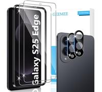 GEEMEE 2 + 2 Pezzi per Samsung Galaxy S25 Edge 5G Vetro Temperato Pellicola, Pellicola Protettiva + Pellicola Fotocamera, Durezza 9H HD Anti Graffi Anti-Impronte Protettiva Protezione Schermo