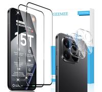 GEEMEE 2+2 Pezzi per Xiaomi Mi 15T/15T Pro Pellicola Vetro Temperato, Pellicola Protettiva (Nero) + Pellicola Fotocamera, Durezza 9H HD Anti Graffi Anti-Impronte Protettiva