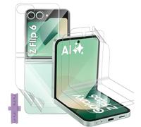 GEEMEE 2 Pezzi+2 Pezzi Compatibile con Samsung Galaxy Z Flip 6/Z Flip6 Pellicola Protettiva + Back Pellicola Protettiva, Soft HD Clear TPU Anti Graffio Film Pellicola Protettiva