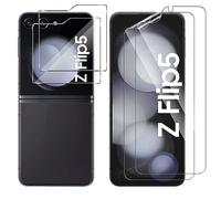 GEEMEE Compatibile con Samsung Galaxy Z Flip 5 Pellicola Protettiva +Back Vetro temperato,【2 Pezzi+ 2 Pezzi】 Soft HD Clear TPU Anti Graffio Film Pellicola Protettiva