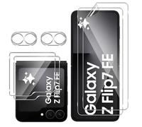 GEEMEE Pellicola protettiva per Samsung Galaxy Z Flip 7 FE/Flip7 FE, confezione da 2 + 2 + 2 pellicole flessibili in TPU + pellicola in vetro temperato 9H + pellicola protettiva per obiettivo