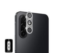 GEEMEE Pellicola Protezione Fotocamera per Samsung Galaxy A17 5G, Vetro Temperato & Bordo in Alluminio Glitter Diamantato, Disegno del Diamante Durezza 9H HD Facile da Installare - Silver