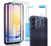 GEEMEE Pellicola Vetro Temperato+Fotocamera Vetro temperato per Samsung Galaxy A25 5G, 2 Pack +2 Pack 9H Protezione Schermo, Anti Graffi HD Trasparenza Protettiva per Samsung Galaxy a 25 5G
