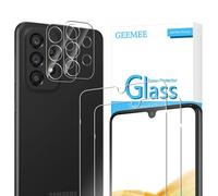 GEEMEE Pellicola Vetro Temperato+Fotocamera Vetro temperato per Samsung Galaxy A33, 【2 Pack +2 Pack 】 9H Protezione Schermo, Anti Graffi HD Trasparenza Protettiva Screen Protector -Transparente