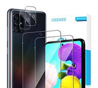 GEEMEE Pellicola Vetro Temperato+Fotocamera Vetro temperato per Samsung Galaxy A51 5G, 【2 Pack +2 Pack 】 9H Protezione Schermo, Anti Graffi HD Trasparenza Protettiva Screen Protector -Transparente