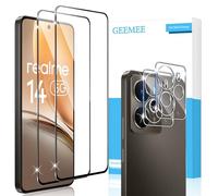 GEEMEE Pellicola Vetro Temperato per Realme 14 5G, 2 Pezzi Pellicola Protettiva + 2 Pezzi Pellicola Fotocamera, Durezza 9H HD Anti Graffi Anti-Impronte Protettiva Protezione Schermo
