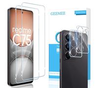 GEEMEE Pellicola Vetro Temperato per Realme C75 4G/5G/Realme 14x 5G, 2+2 Pezzi Pellicola Protettiva + Pellicola Fotocamera, 9H Anti Graffi Anti-Impronte Protettiva Protezione Schermo Screen Protector