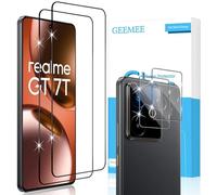 GEEMEE Pellicola Vetro Temperato per Realme GT 7T/GT 7, 2 Pezzi Pellicola Protettiva + 2 Pezzi Pellicola Fotocamera, Durezza 9H HD Anti Graffi Anti-Impronte Protettiva Protezione Schermo