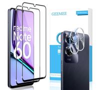 GEEMEE Pellicola Vetro Temperato per Realme Note 60/Note 60X, 2 Pezzi Pellicola Protettiva + 2 Pezzi Pellicola Fotocamera, Durezza 9H HD Anti Graffi Anti-Impronte Protettiva Protezione Schermo