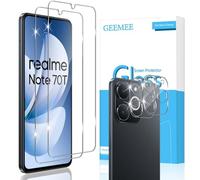 GEEMEE Pellicola Vetro Temperato per Realme Note 70T, 2 +2 Pezzi Pellicola Protettiva + Pellicola Fotocamera, 9H Anti Graffi Anti-Impronte Protettiva Protezione Screen Protector
