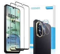 GEEMEE Pellicola Vetro Temperato per Xiaomi Redmi A5 4G/Poco C71, 2 Pezzi Pellicola Protettiva + 2 Pezzi Pellicola Fotocamera, Durezza 9H HD Anti Graffi Anti-Impronte Protettiva Protezione Schermo