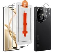 GEEMEE per Honor 200 Pro 3D Vetro Temperato+ Fotocamera Protector Film | 2 + 2 Pezzi 【Installazione Automatica】【Copertura Completa】Durezza 9H Pellicola prottetiva