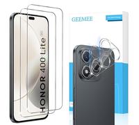 GEEMEE per Honor 400 Lite Pellicola Vetro Temperato, 2 Pezzi Pellicola Protettiva + 2 Pezzi Pellicola Fotocamera, 9H Anti Graffi Anti-Impronte Protettiva Protezione Screen Protector