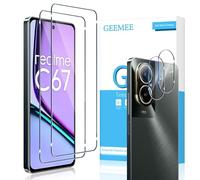 GEEMEE per Realme C67 Pellicola Vetro Temperato + Fotocamera Vetro temperato, 【2+2 Pezzi 】 9H Protezione Schermo, Anti Graffi HD Protettiva Screen Protector