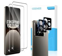 GEEMEE per Realme GT 7 Pro/Realme GT7 Pro Pellicola Vetro Temperato, 2+2 Pezzi Pellicola Protettiva + Pellicola Fotocamera (Nero), Durezza 9H HD Anti Graffi Anti-Impronte Protettiva
