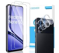 GEEMEE per Realme Note 50/Realme C51 Pellicola Vetro Temperato + Fotocamera Vetro temperato, 2+2 Pezzi 9H Protezione Schermo, Anti Graffi HD Protettiva Screen Protector