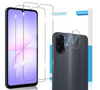 GEEMEE per Samsung Galaxy A07 Pellicola Vetro Temperato, 2 Pezzi Pellicola Protettiva + 2 Pezzi Pellicola Fotocamera, 9H Anti Graffi Anti-Impronte Protettiva Protezione Screen Protector