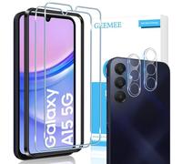 GEEMEE per Samsung Galaxy A15 4G/5G Pellicola Vetro Temperato+Fotocamera Vetro temperato, 【2+2 Pack】 Durezza 9H Protezione Schermo, Anti Graffi HD Protettiva Screen Protector