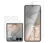 GEEMEE per Samsung Galaxy Z Flip8/Flip 8 Vetro Temperato Protettiva + Back Pellicola Protettiva + Fotocamera Pellicola Protettiva, 9H HD Clear + TPU Anti Graffio Film Protettiva,2+2+2 Pezzi