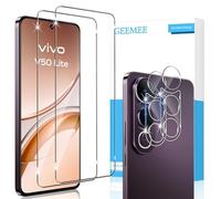 GEEMEE per Vivo V50 Lite 4G/5G Pellicola Vetro Temperato, 2 Pezzi Pellicola Protettiva + 2 Pezzi Pellicola Fotocamera, 9H Anti Graffi Anti-Impronte Protettiva Protezione Screen Protector