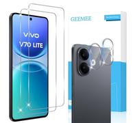GEEMEE per VIVO V70 Lite Pellicola Vetro Temperato, 2 Pezzi Pellicola Protettiva + 2 Pezzi Pellicola Fotocamera, 9H Anti Graffi Anti-Impronte Protettiva Protezione