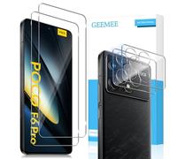 GEEMEE per Xiaomi Poco F6 PRO Pellicola Vetro Temperato + Fotocamera Vetro temperato, 2+2 Pezzi 9H Protezione Schermo, Anti Graffi HD Protettiva Screen Protector