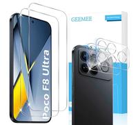 GEEMEE per Xiaomi Poco F8 Ultra Pellicola Vetro Temperato, 2 Pezzi Pellicola Protettiva + 2 Pezzi Pellicola Fotocamera, 9H Anti Graffi Anti-Impronte Protettiva Protector
