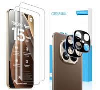GEEMEE per Xiaomi Redmi Note 15 Pro Plus/Note 15 Pro+ 5G/Poco M8 Pro 5G Pellicola Vetro Temperato, 2+2 Pezzi 3D Pellicola Protettiva + Pellicola Fotocamera (Nero), 9H HD Anti Graffi Protettiva