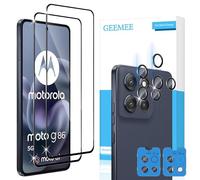GEEMEE Vetro Temperato per Motorola Moto G86 5G/Moto G86 Power, 2 Pezzi Pellicola Protettiva + 2 Pezzi Pellicola Fotocamera, Durezza 9H HD Anti Graffi Anti-Impronte Protettiva Protezione Schermo