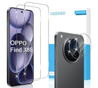 GEEMEE Vetro Temperato per OPPO Find X8s Pellicola, 2 Pezzi Pellicola Protettiva +2 Pezzi Pellicola Fotocamera, 9H Anti Graffi Anti-Impronte Protettiva Protezione Screen Protector