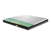 GEEMMA s.r.l. Topper Rigido, ORTOPEDICO BIOGREEN H6, DISPOSITIVO MEDICO DETRAIBILE,Tessuto Anallergico Sfoderabile 4 Lati Argento Matrimoniale 170x195 cm