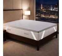 GEEMMA s.r.l. Topper singolo 80X190 Cm Memory Foam Ignifugo Sfoderabile, Certificato classe 1IM Correttore Materasso per hotel o Strutture Ricettive, Made in Italy - MOD. FIRESAFE