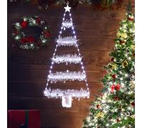 Geemoo Luci Decorazioni Natalizie con 81 cm LED Albero di Natale, Luci Natale a Batteria con, Orpelli, Timer, 8 Modalità, Luci Addobbi Natale Interno ed Esterno per Finestre, Porta, Regalo (Bianco)
