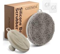 GEENOA Set di scrubber per viso e corpo in silicone, scrubber esfoliante per il corpo, con setole dense e manico antiscivolo, delicata spazzola per il viso in luffa in silicone per una buona schiuma e