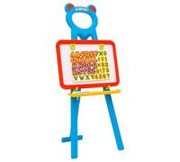 GeenYuu 2-1 cavalletto per bambini con lavagna magnetica e lavagna, 45 x 41 x 94 cm, con gessetti colorati, gomma in spugna, lettere e numeri magnetici