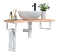 GeenYuu 2 supporti per lavabo, rettangolari, in acciaio, 25 x 60 cm, robusto fissaggio a parete per lavello, portasciugamani, mensole, montaggio stabile, per bagno e cucina