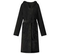 GeenYuu Accappatoio con cappuccio in flanella, nero, XXXL, con cappuccio extra caldo e pratica tasca, comodo abbigliamento per la casa, ideale per rilassarsi e sentirsi bene in inverno